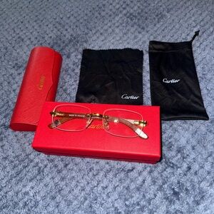 Cartier Gold Eyewear with Red and Black Accessories